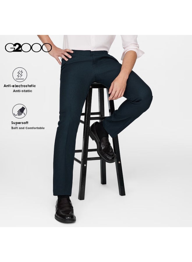 G2000 بنطلون رسمي ناعم ومريح مضاد للكهرباء الساكنة بنفس أسلوب الربيع والخريف لون أزرق نيلي مقاس 29 - Image 1