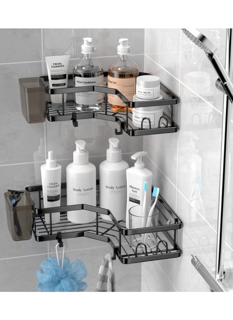 SPARKERR SPARKERR Self Adhesive Shower Caddy, Easy to Install Bathroom Kitchen Corner space Organizer, Wall mounted Heavy-Duty Anti-rust Stainless Steel Organizer for Bathroom and Kitchen, No Drilling Needed  - Image 1