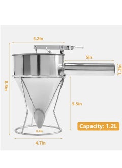 Generic Stainless Steel Pancake Batter Dispenser, Funnel Dispenser with Stand, Ideal Cupcake Dispenser Cooking Tool, Great for Takoyaki and Baking  - Image 4