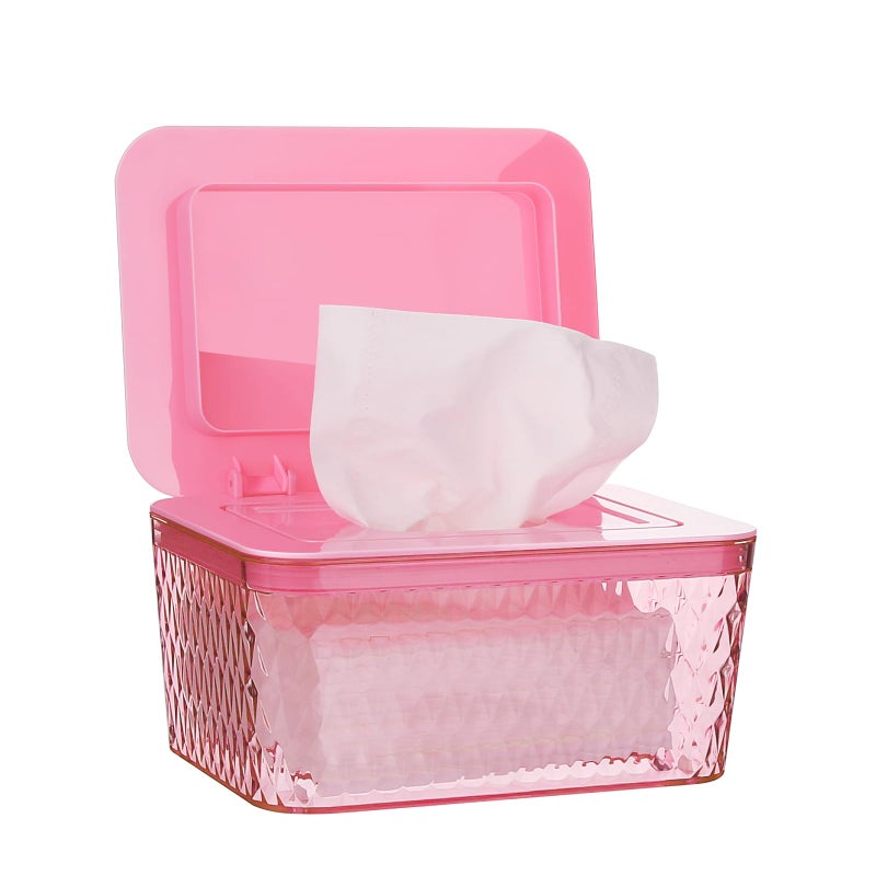 Whiidoom Wipes Dispenser  One-Handed Operation Wipe Holder For Baby & Adult  Seal-Designed Wipes Container For Bathroom Keep Diaper Wipes Fresh (Pink) - Image 1