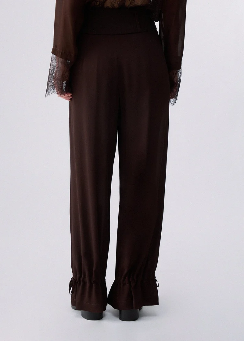 ليو جو Wide-Leg Trousers with Drawstring