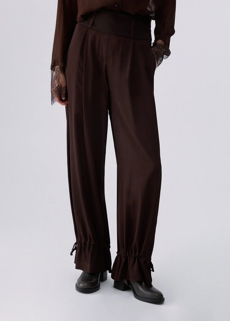 ليو جو Wide-Leg Trousers with Drawstring