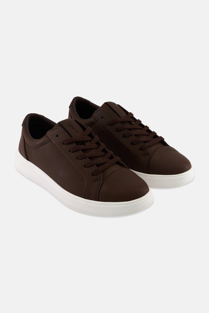 Algspar Men Lace Up Shoes, Dark Brown  - Image 1