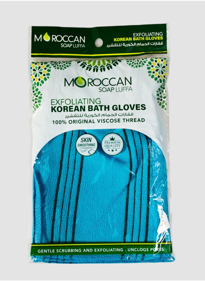 Moroccan Oil Moroccan Oil Korean Bath Gloves - Exfoliating Blue Gloves for Deep Cleansing, Skin Revitalization, and Smooth Texture  - Image 1
