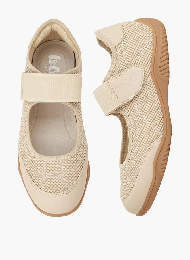 Lee Cooper Women's Textured Sneakers with Hook and Loop Closure