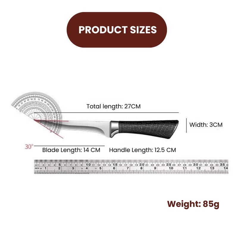 JUWIL سكين مطبخ منحني احترافي مع غلاف تصميم نجمي واقي - شفرة فولاذية مقاومة للصدأ فائقة الحدة للحوم والأسماك - مقبض مريح غير قابل للانزلاق، سكين مطبخ احترافية للطهاة والمنازل - Image 2
