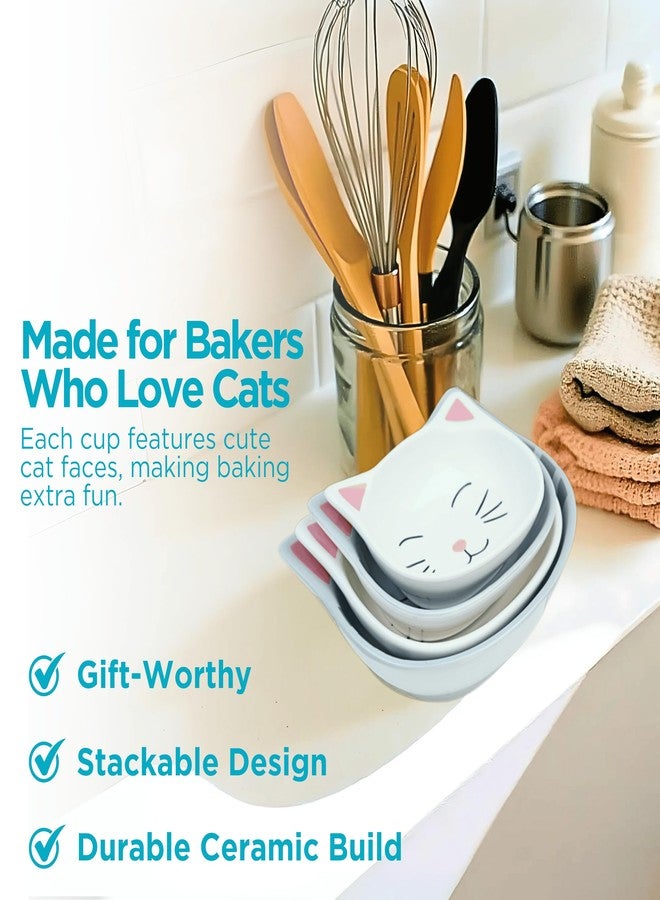 Goodscious Cat Measuring Cups Set - Novelty Cat Kitchen Accessories & Baking Gifts - Unique Measuring Cups for Stackable & Cute Baking Supplies - Durable, Fun and Decorative Kitty Cup for Cooking (Set of 4) - Image 5