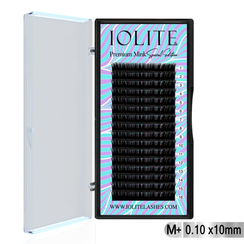 IOLITE Premium Mink False Eyelash Extension M+ Curl Individual Lashes.10T 6 to 15mm & Mix - 10MM