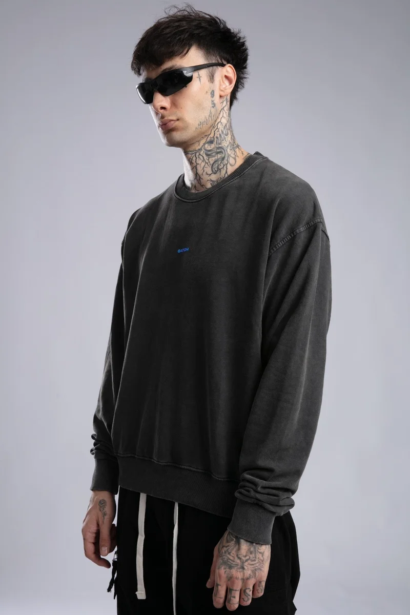 Catch Minimalist Logo Print Washed Sweatshirt