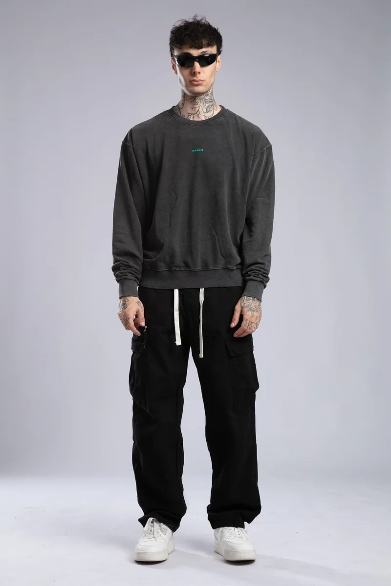 Catch Minimalist Logo Print Washed Sweatshirt