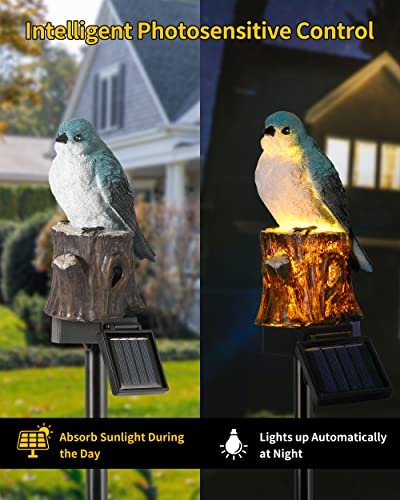 iStatue Bird Solar Decorative Garden Stake Lighting Waterproof Cute Animal Outdoor Figurine Lights Ornament Statue Decor for Pathway Patio Lawn Housewarming Gifts Bird - Image 3