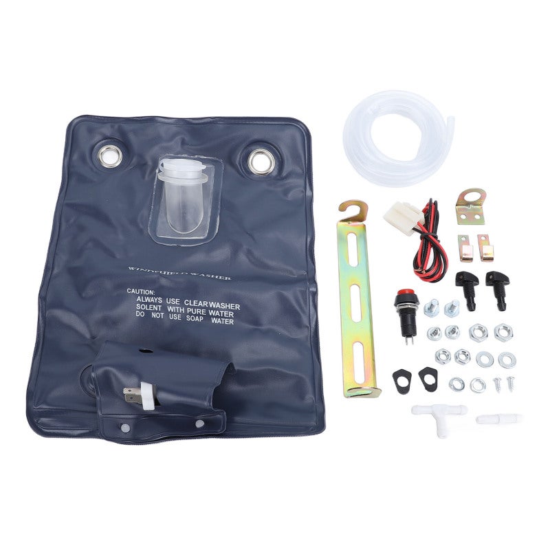 TAKPART Universal Windshield Washer Bottle Bag Kit With Long Flexible Hose - Efficient Cleaning Solution for Classic Cars - Image 1