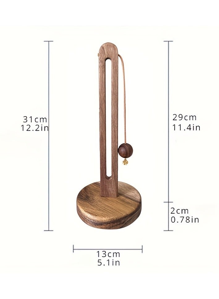 آي هوم شوب حامل مناشف ورقية خشبي قائم للمطبخ - منظم ورق كرتوني فاخر بقاعدة سميكة وقضيب ممتد - مثالي لطاولة المطبخ وطاولة الحمام والمزيد - يحمل لفائف المطبخ والفيلم البلاستيكي والرقائق المعدنية - Image 3