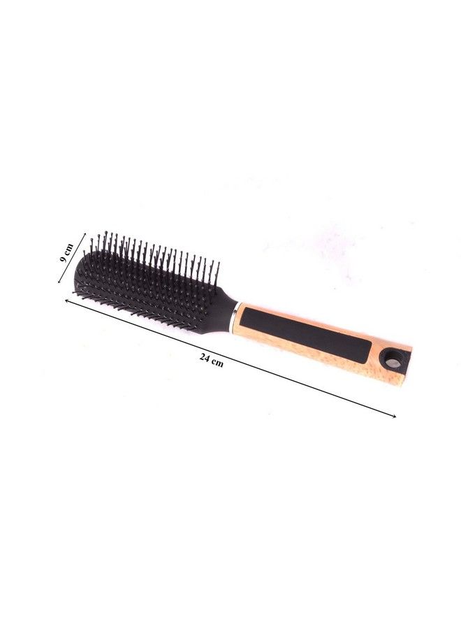 FOK Paddle Hair Brush With Wooden Handle - Image 4