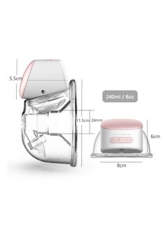 BEBEBAO Wearable Hands Free Electric Single Portable Breast Cup, 240ml With 3 Modes 10 Suction Levels  - Image 3
