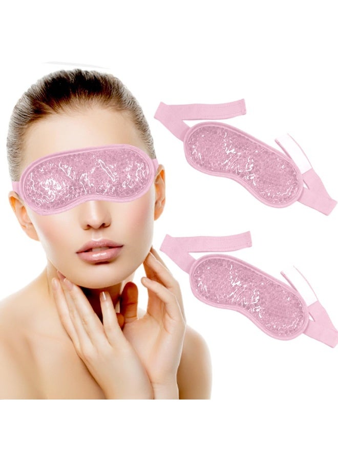 قناع جل للعين، قناع عيون بارد قابل لاعادة الاستخدام لعلاج إجهاد العين وتورم العين واحمرار العين المنتفخة والهالات السوداء والخطوط الدقيقة الناعمة وجراحة استعادة العين (بينك) - Image 2