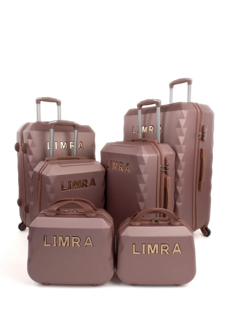 LIMRA Hardside 6 Piece Luggage Trolley Set Rosegold