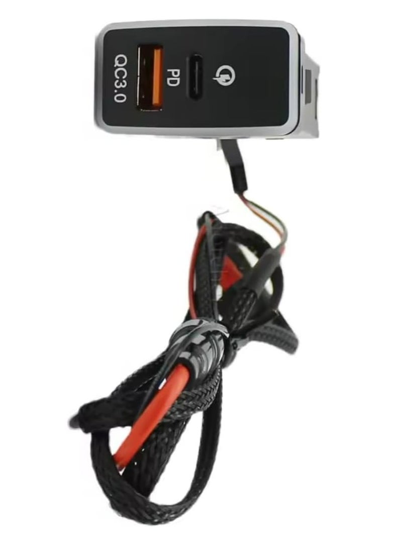ماركة غير محددة - محول شحن سريع USB مع Type-C وType-A PD QC3.0 لسيارة Toyota FJ Cruiser 2008-2024 - Image 1