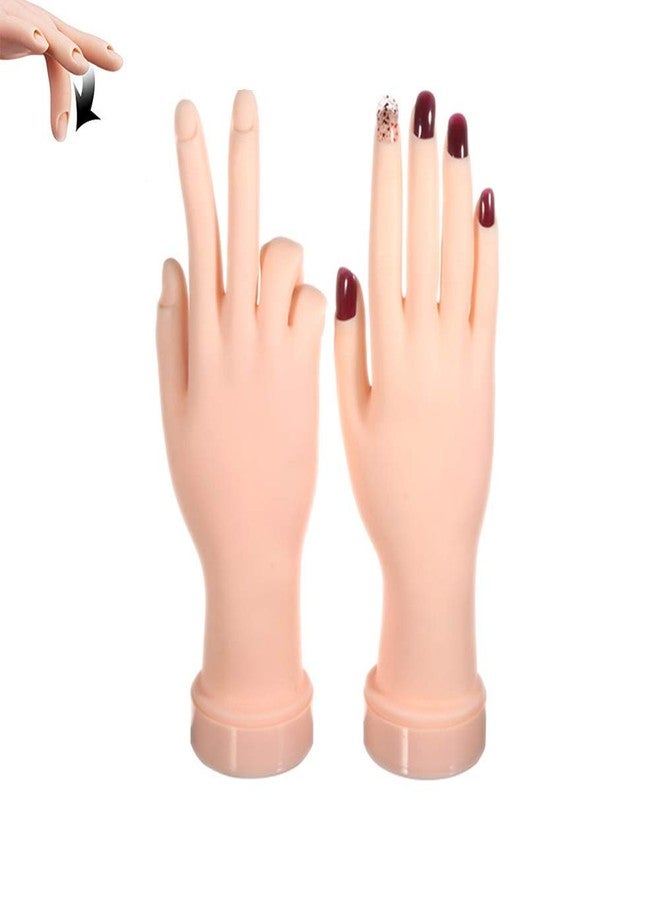 Reliefto 2Pcs Practice Hand Fingers for Acrylic Nails, Art Display,Nail Hand,Fake Hand for Nails Practice, Flexible Bendable Manicure Hand Art Training Tools - Image 1