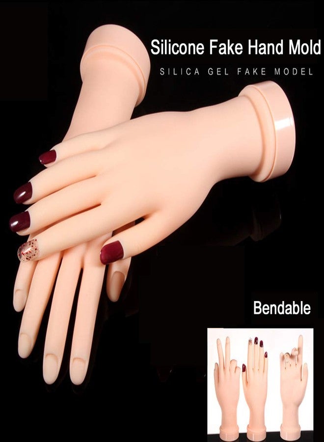 Reliefto 2Pcs Practice Hand Fingers for Acrylic Nails, Art Display,Nail Hand,Fake Hand for Nails Practice, Flexible Bendable Manicure Hand Art Training Tools - Image 2