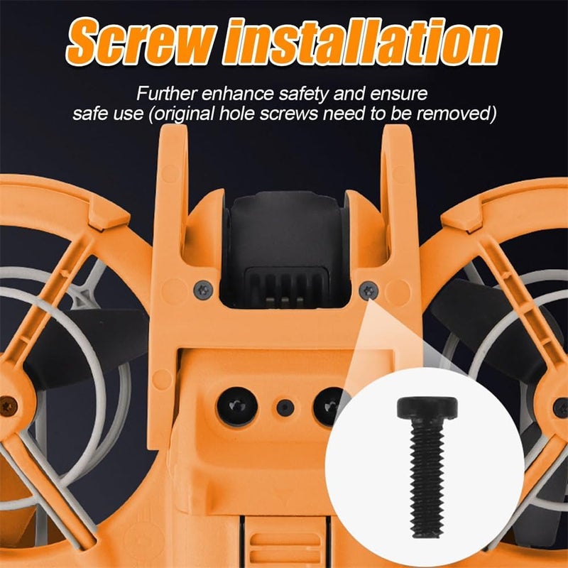 4-in-1 Drone Protection Set, for DJI Neo Accessories Kit with Landing Gear Foldable/Flight Tail/Propeller Guard/Gimbal Bumper, Tool-Free Installation, Drag Reduction Design – Orange - Image 5