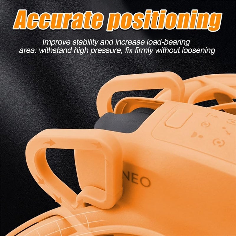 4-in-1 Drone Protection Set, for DJI Neo Accessories Kit with Landing Gear Foldable/Flight Tail/Propeller Guard/Gimbal Bumper, Tool-Free Installation, Drag Reduction Design – Orange - Image 4