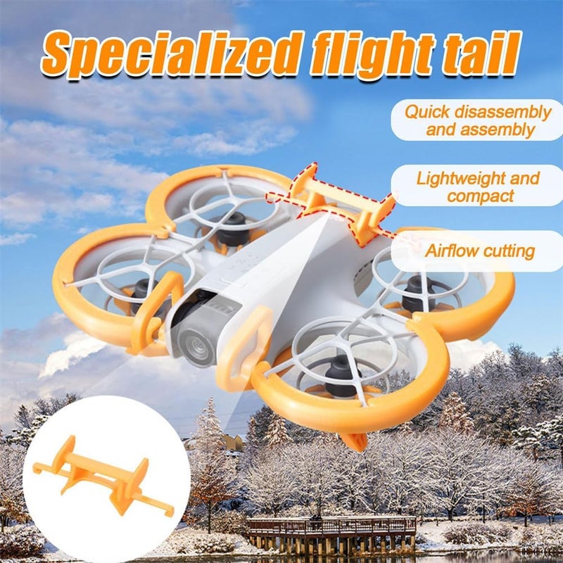 4-in-1 Drone Protection Set, for DJI Neo Accessories Kit with Landing Gear Foldable/Flight Tail/Propeller Guard/Gimbal Bumper, Tool-Free Installation, Drag Reduction Design – Orange - Image 3