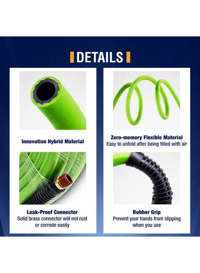 Torque Heavy Duty Truck Tire Inflator Kit, Including 3/8" x 50 ft Hybrid Air Hose, Universal Glad Hand & Dual Foot Chuck, Glad Hand Air Hose Kit, 300 PSI (TR63051G) - Image 5