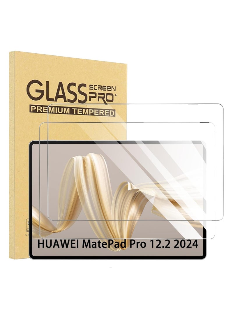 【2 Pack】 Screen Protector Compatible with Huawei MatePad Pro 12.2 inch 2024 (MRO-W00/W10), 9H Hardness Tempered Glass, Anti-Scratch Case Friendly for Huawei MatePad Pro 12.2 - Image 1