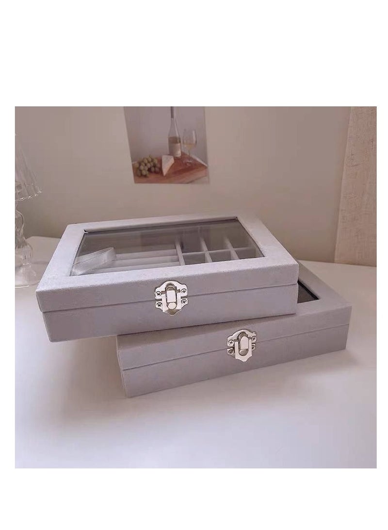 Velvet Jewelry Organizer – Perfect for Neatly Storing Necklaces, Rings, and More Gray Color W  - Image 2