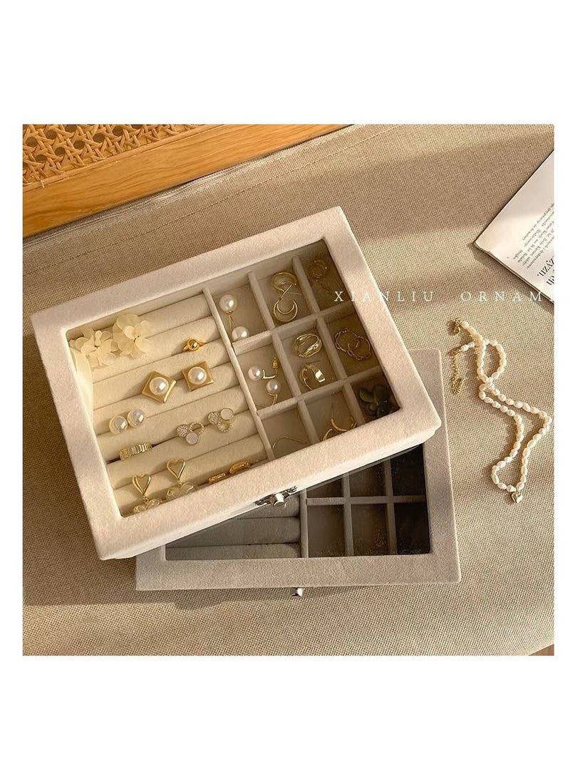 Velvet Jewelry Organizer – Perfect for Neatly Storing Necklaces, Rings, and More Gray Color W  - Image 5