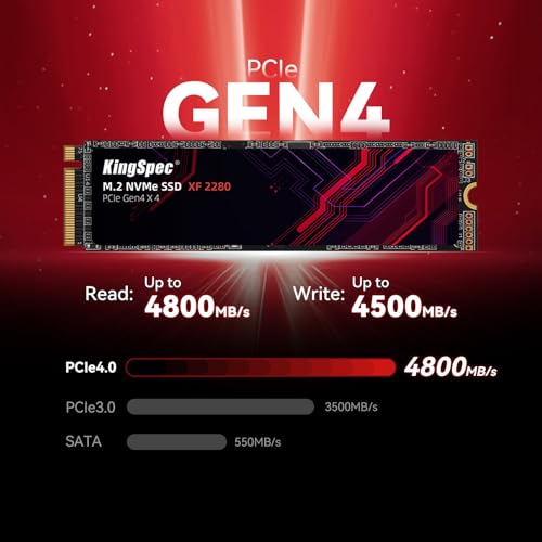 KingSpec 1TB M.2 SSD 2280 NVMe PCIe 4.0 x4, Incredible Read up to 5000MB/s, Internal M2 PCIe SSD Compatible with Gaming Console/Desktop/Gaming Laptop - Image 2