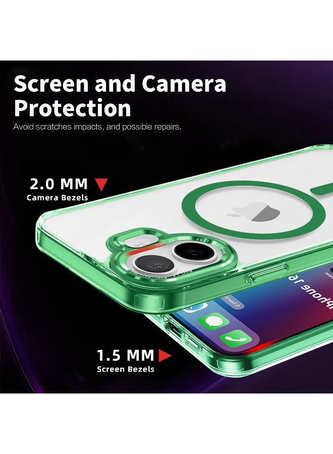 X-level Magnetic Case for iPhone 17 6.3-Inch Compatible with MagSafe, Shockproof Phone Bumper Cover, Anti-Scratch Clear Green Back (Clear Green) - Image 3