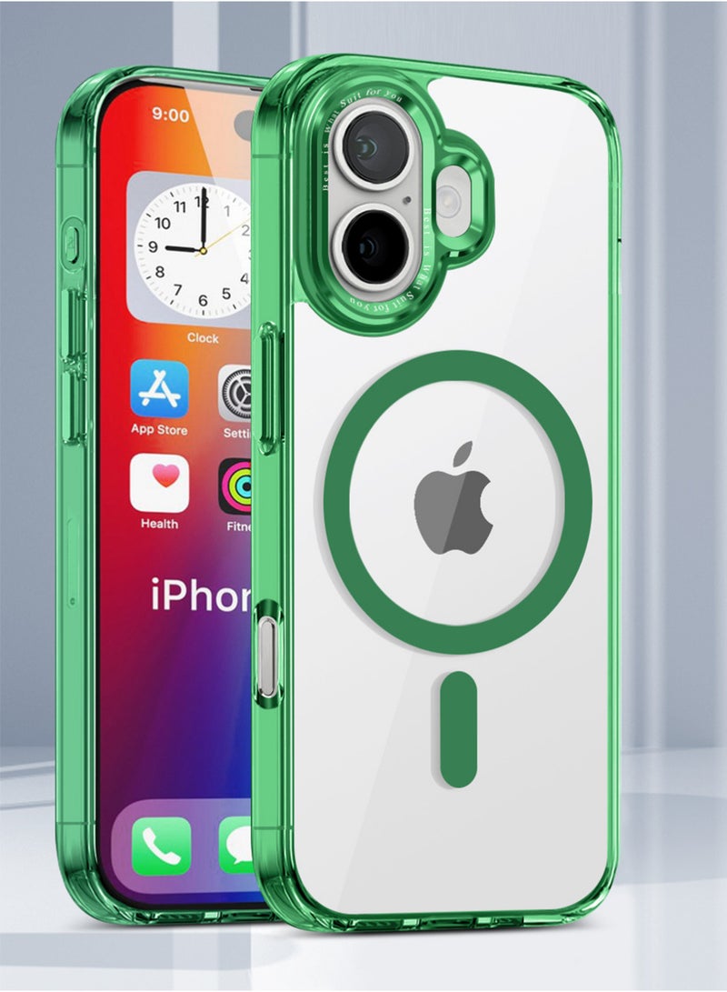 X-level Magnetic Case for iPhone 17 6.3-Inch Compatible with MagSafe, Shockproof Phone Bumper Cover, Anti-Scratch Clear Green Back (Clear Green) - Image 1