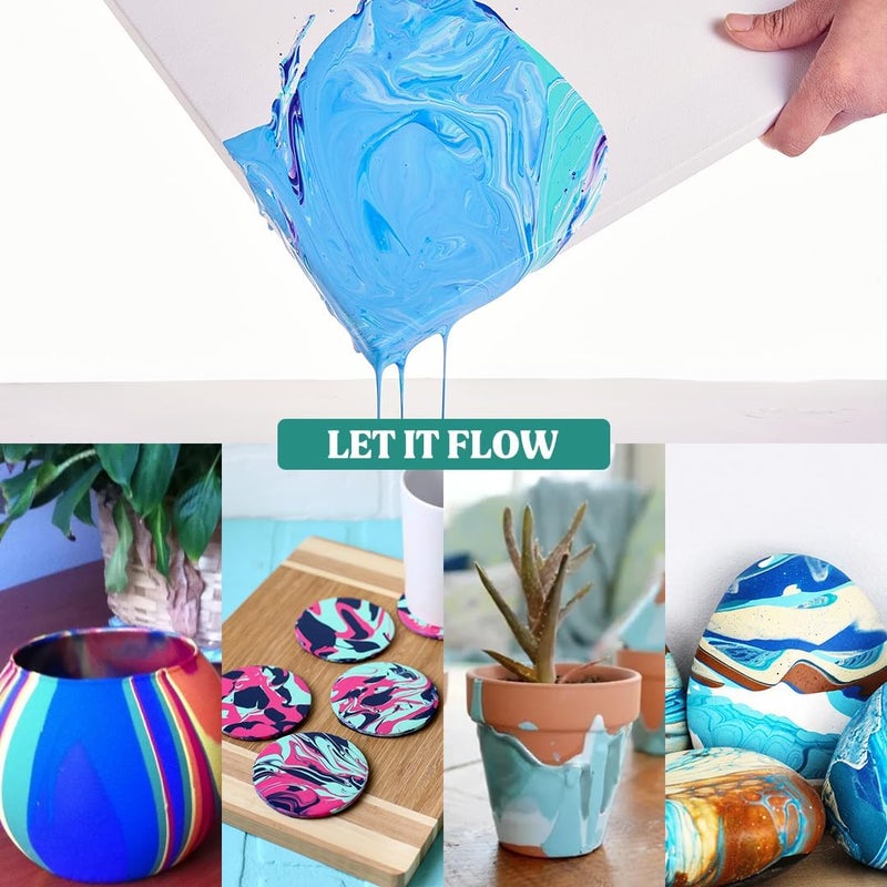 GRANOTONE Premium Acrylic Pouring Paint ReadytoUse Superior HighFlow Formula Ideal for Canvas Wood Paper Craft  Fluid Art Project 200 ml ULTRAMARINE BLUE - Image 5