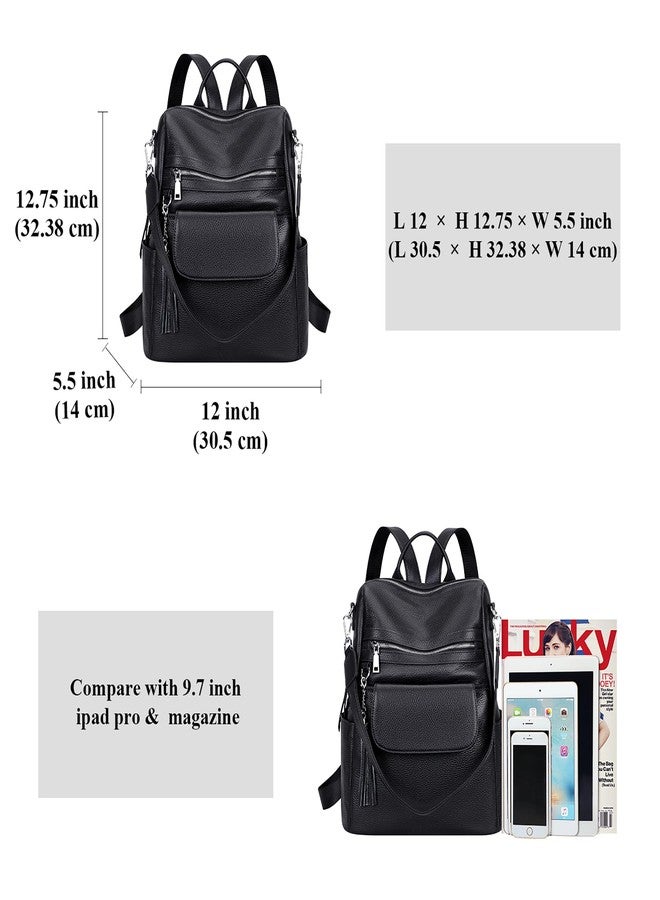 ALTOSY Genuine Leather Backpack Purse for Women Large Convertible Shoulder bag Ladies Crossdody Bag with Tassel - Image 5