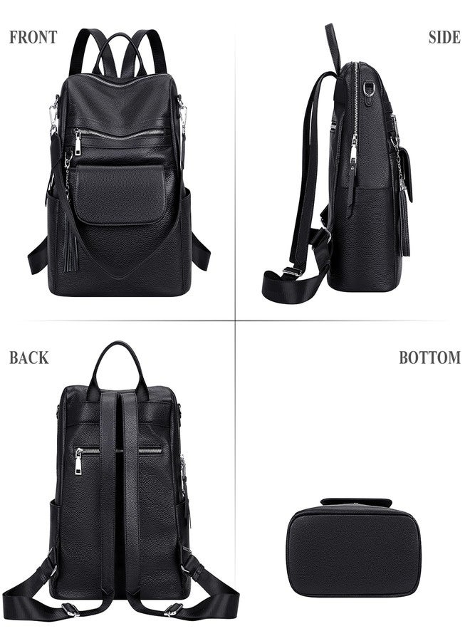 ALTOSY Genuine Leather Backpack Purse for Women Large Convertible Shoulder bag Ladies Crossdody Bag with Tassel - Image 4