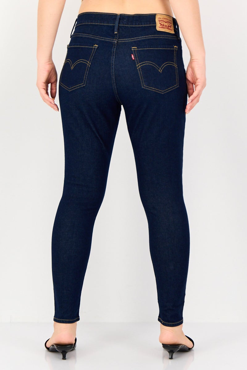 Levi's جينز دنيم ضيق للنساء، غسول، أزرق داكن - Image 3