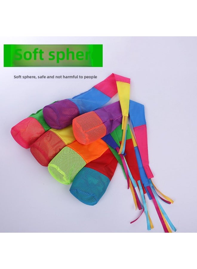 Flow Planet Kindergarten Sensor Training Equipment Color Belt Wind Resistance Ball Soft Ball Children's Toy Outdoor Throwing And Closing Ball-Color:rose Red]  - Image 4