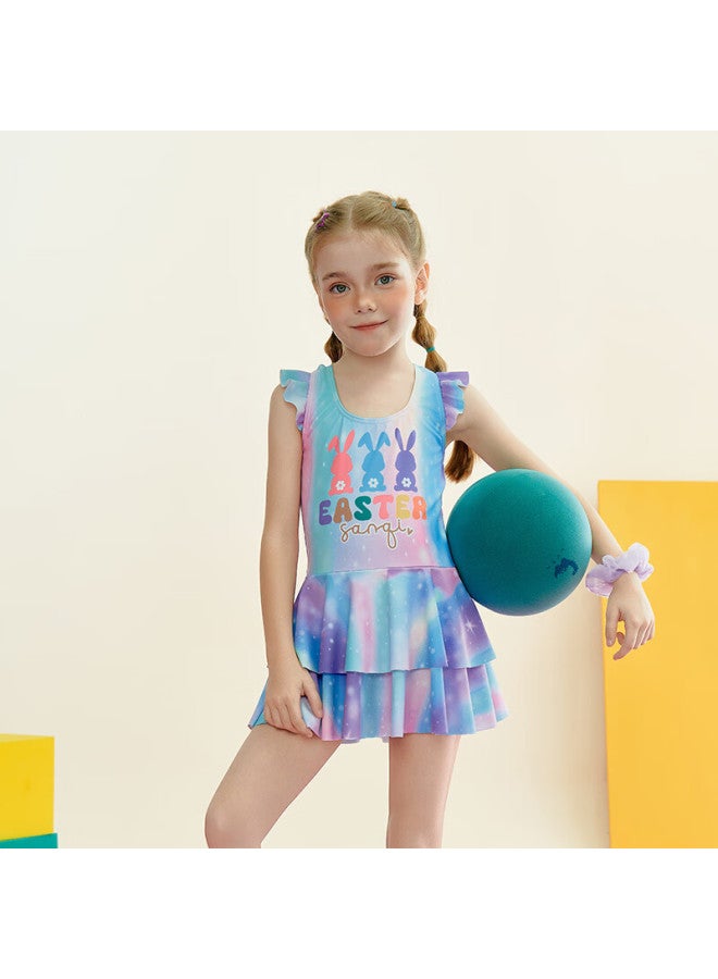 Sanqi Girls' Long Sleeve Hooded Swimsuit With Conservative Skirted Bottoms For Kids And Teens - Image 4