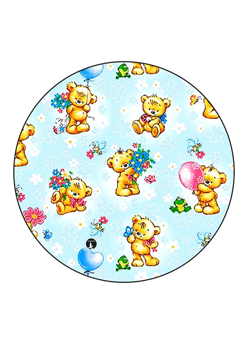 RKN Bears Printed Mouse Pad  Round  Multicolour