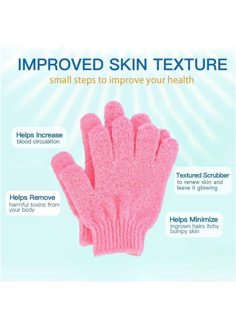 8 Pieces (4pairs) Exfoliating Gloves, Premium Scrub Wash Mitt for Shower, Spa, Massage and Body Scrubs, Spa Exfoliation Accessories for Men and Women (Multicolour)  - Image 4