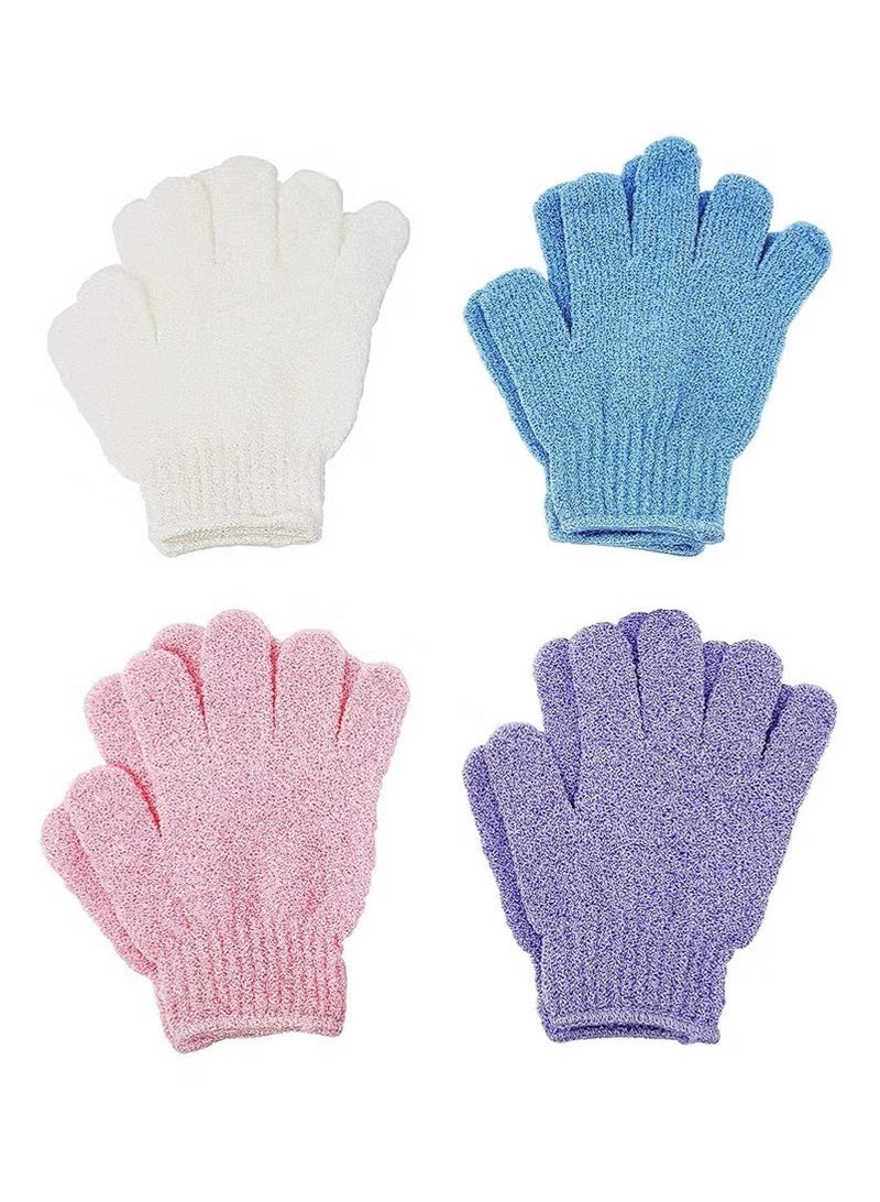 8 Pieces (4pairs) Exfoliating Gloves, Premium Scrub Wash Mitt for Shower, Spa, Massage and Body Scrubs, Spa Exfoliation Accessories for Men and Women (Multicolour)  - Image 1