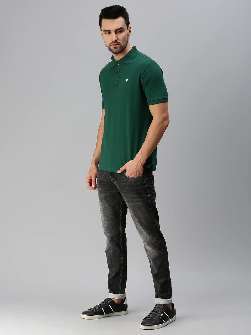 ONN Men's Polo (8904209864970 CASUALZ_431_Large_Bottle Green) - Image 5