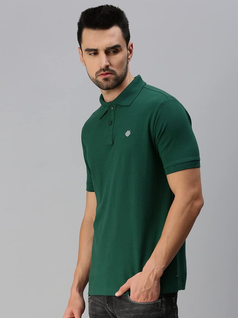 ONN Men's Polo (8904209864970 CASUALZ_431_Large_Bottle Green) - Image 3