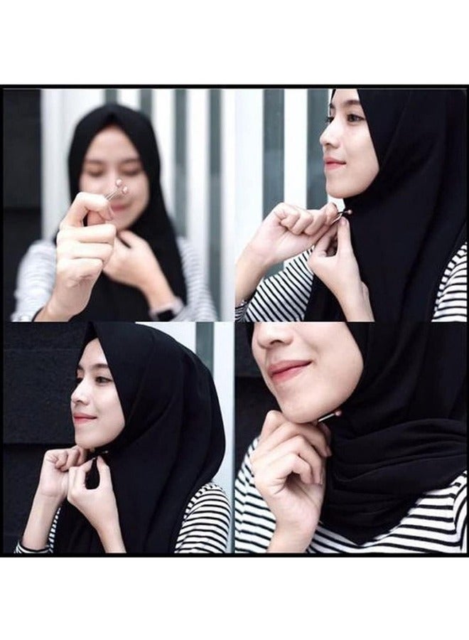 12 Pcs Hijab Pearl Brooch Pins for Women, Muslim Women Headscarf Hijab U Clips, Faux Pearl Scarf Clips Pin-Less Scarf Clips, Scarf Brooch Pin Headscarf Shawl Lady Muslim Scarf Hijab Clips-Black - Image 4