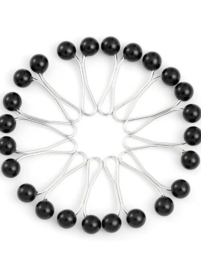 12 Pcs Hijab Pearl Brooch Pins for Women, Muslim Women Headscarf Hijab U Clips, Faux Pearl Scarf Clips Pin-Less Scarf Clips, Scarf Brooch Pin Headscarf Shawl Lady Muslim Scarf Hijab Clips-Black - Image 2