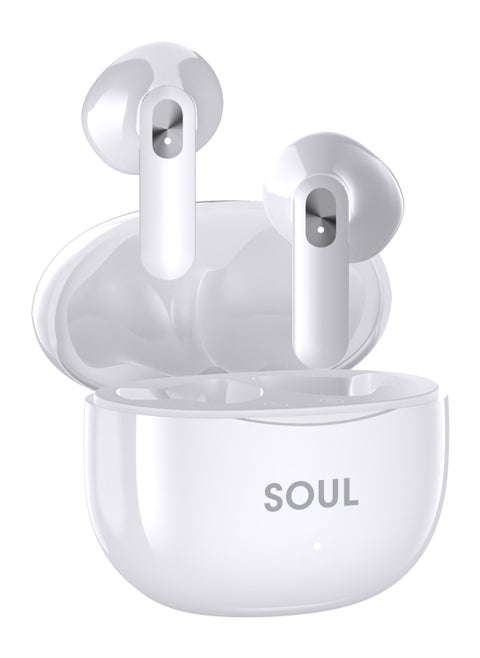 Xcell Soul13 Signature Wireless Earbuds | Ergonomic Stem Design, IPX4 Water Resistant | 5Hr Playtime + 5Hr Talktime | TWS with Touch Controls for iOS/Android | Compact & Stylish - White