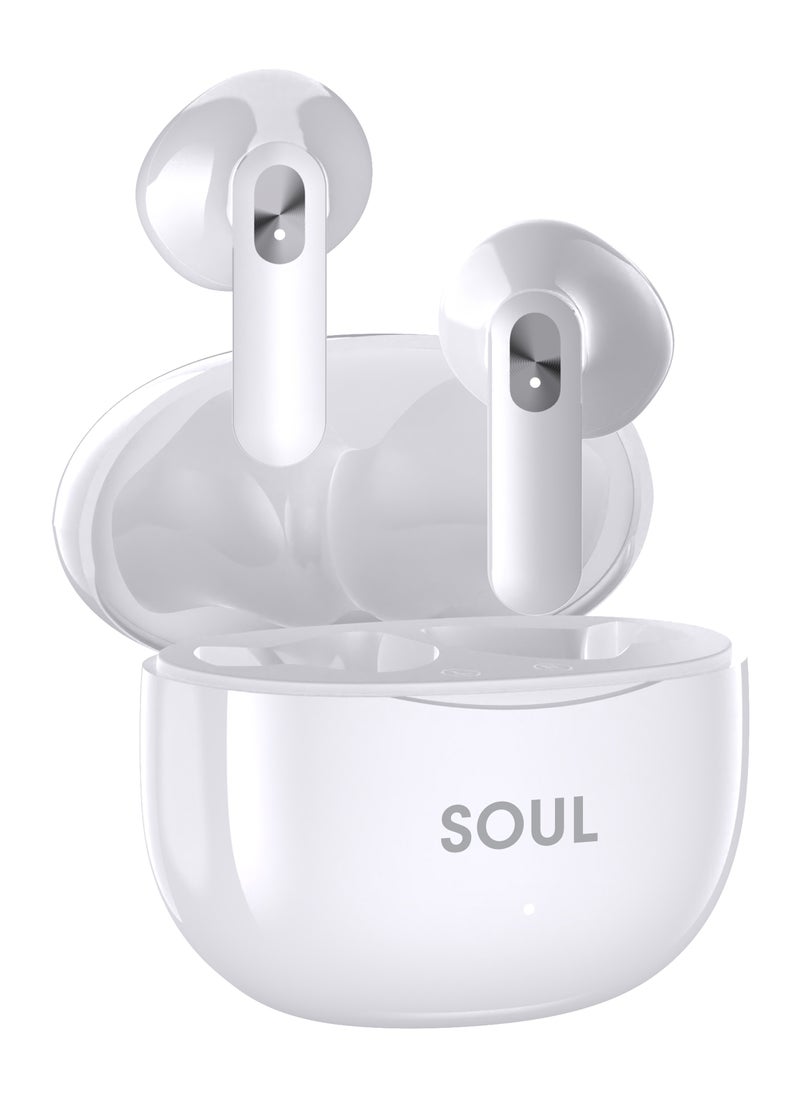 Xcell Xcell Soul13 Signature Wireless Earbuds | Ergonomic Stem Design, IPX4 Water Resistant | 5Hr Playtime + 5Hr Talktime | TWS with Touch Controls for iOS/Android | Compact & Stylish - White  - Image 1