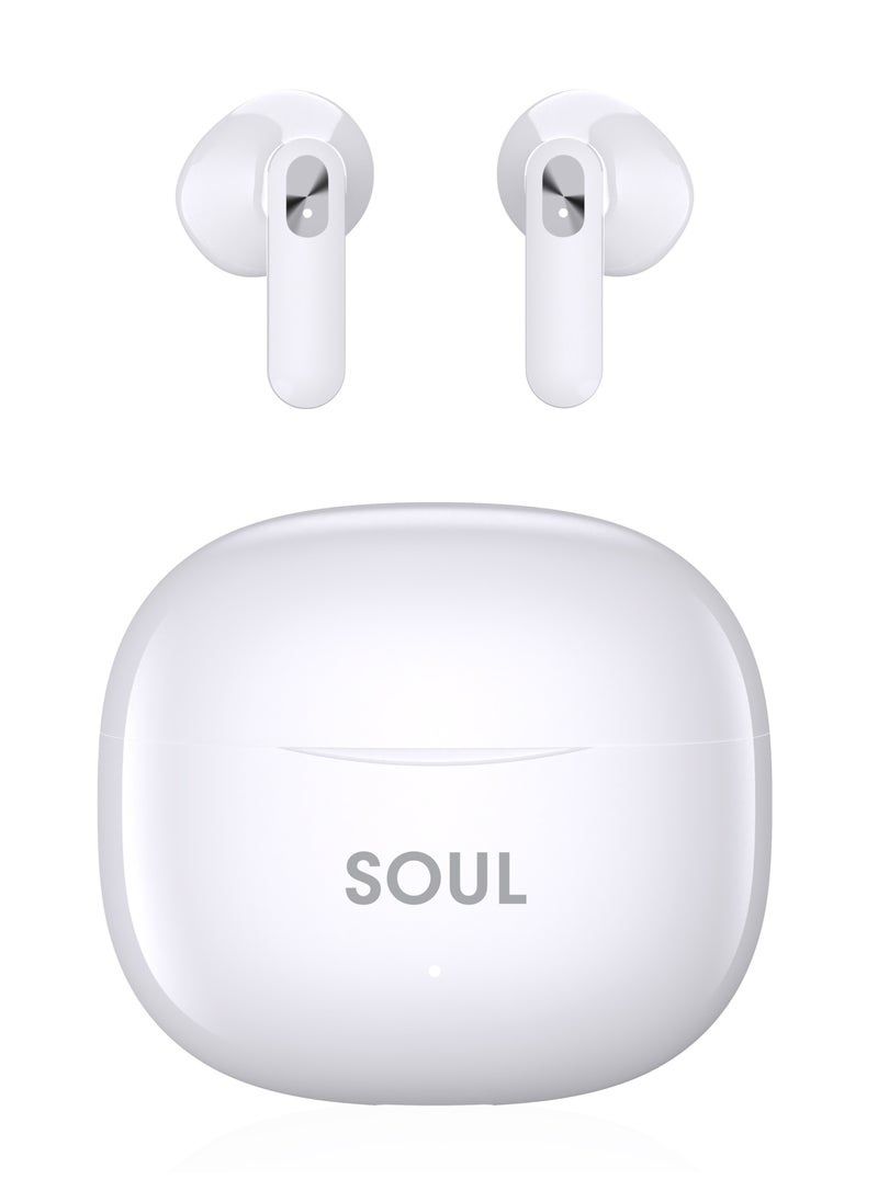 Xcell Xcell Soul13 Signature Wireless Earbuds | Ergonomic Stem Design, IPX4 Water Resistant | 5Hr Playtime + 5Hr Talktime | TWS with Touch Controls for iOS/Android | Compact & Stylish - White  - Image 2